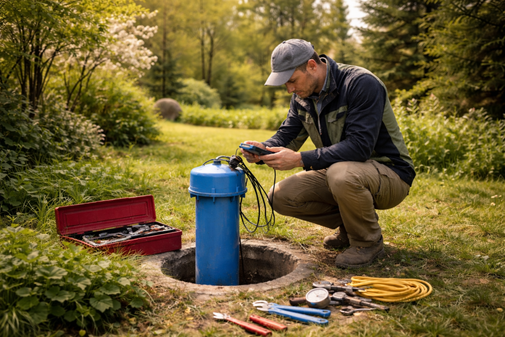 Spring inspection of the deep well